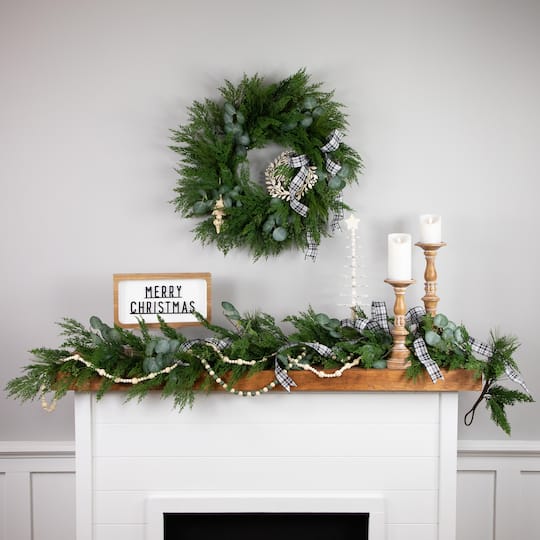 24" Eucalyptus & Mixed Pine Christmas Wreath